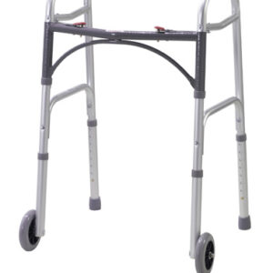 Walker Folding 2-Button Adult Alum w/5  Wheels  (Drive)