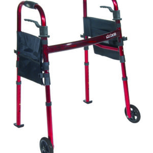 Deluxe Folding Travel Walker Red