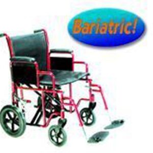 Transport Wheelchair Bariatric 22  Wide  Blue