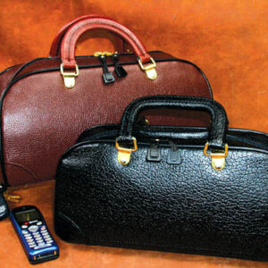 Zipper Physician Bag 14  Black Leather