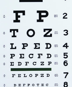 Snellen Eye Chart- 22 L x 11 W