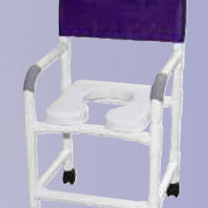Shower Chair 18  Wide w/Soft Seat Elongated Sq Pail/FR