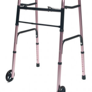 Walker  Adult w/5  Wheels Folding  Pink  Case of 2