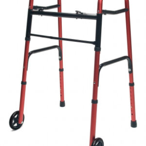 Walker  Adult w/5  Wheels Folding  Red  Case of 2