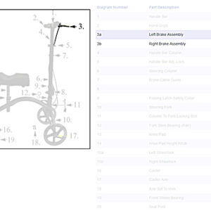 Complete Left Hand Brake for 790 Knee Walker