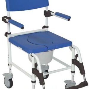 Shower / Commode Rehab Chair Aluminum  w/Locking Rear Cstrs