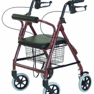 Bariatric 4-Whl Rollator Hemi Burgundy  Imperial 450# Wt Cap