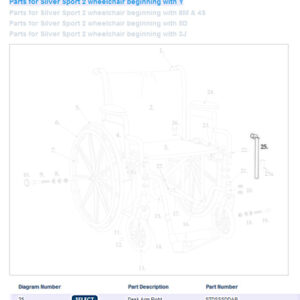 Desk Arm Assembly for Drive Silver Sport  Right  1ea